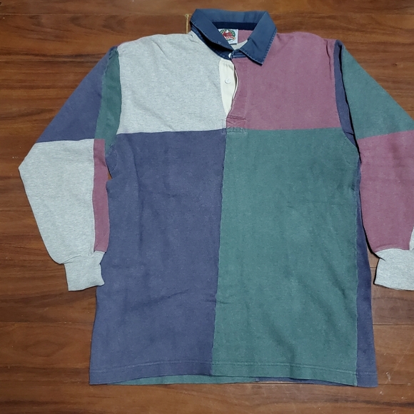 VINTAGE BARBARIAN RUGBY WEAR POLO SHIRT CANADA MENS LARGE RARE COLOR BLOCKING - Picture 5 of 7